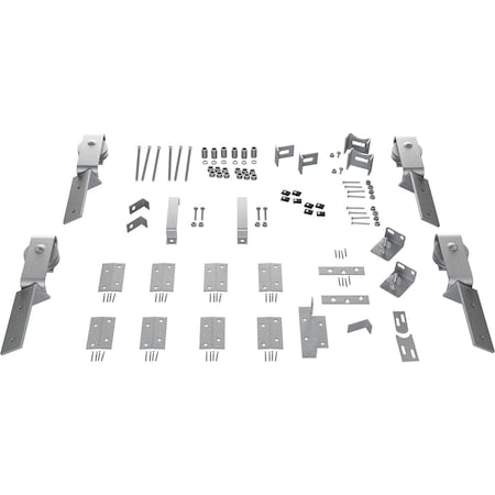 Ekena Millwork Barnfold J-Strap 4-Door Hardware Set for 1 1/4" to 1 3/8" Doors, PC Chrome GB6007M4HCR